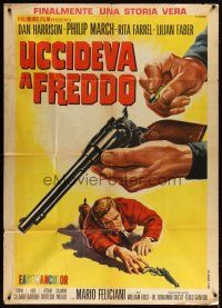 4s352 COLD KILLER Italian 1p '67 cool Renato Casaro spaghetti western art of guy loading pistol!