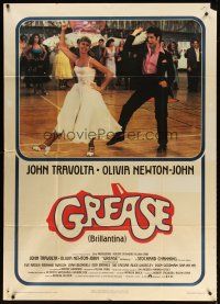 4s397 GREASE Italian 1p '78 John Travolta & Olivia Newton-John in a most classic musical!