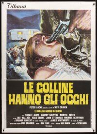 4s404 HILLS HAVE EYES Italian 1p '78 Wes Craven, wild different art of girl with gun in mouth!