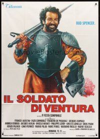 4s413 IL SOLDATO DI VENTURA Italian 1p '76 art of soldier of fortune Bud Spencer wearing armor!