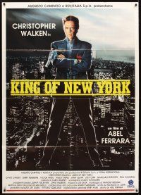 4s418 KING OF NEW YORK Italian 1p '91 Casaro art of Christopher Walken, directed by Abel Ferrara!