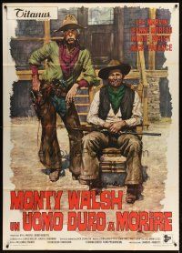 4s443 MONTE WALSH Italian 1p '70 different art of cowboy Lee Marvin & Jack Palance by Ciriello!