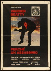 4s455 PARALLAX VIEW Italian 1p '75 Warren Beatty, cool different murder artwork!