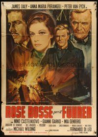 4s465 RED ROSES FOR THE FUHRER Italian 1p '68 cool World War II art by Rodolfo Gasparri!