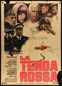 4s467 RED TENT Italian 1p '71 different art of Sean Connery & Claudia Cardinale by Enzo Nistri!