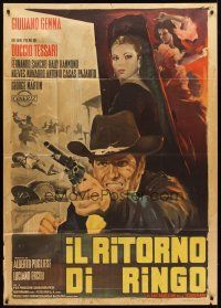 4s470 RETURN OF RINGO Italian 1p '65 Giuliano Gemma, spaghetti western art by Giorgio Olivetti!