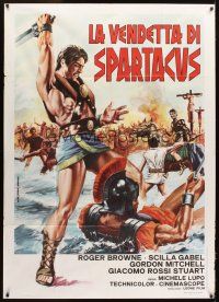 4s472 REVENGE OF SPARTACUS Italian 1p R70s Michele Lupo's La vendetta di Spartacus, cool artwork!