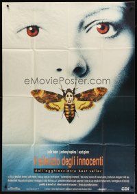 4s488 SILENCE OF THE LAMBS Italian 1p '90 great image of Jodie Foster with moth over mouth!