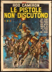 4s030 BULLETS DON'T ARGUE Italian 2p '64 art of Rod Cameron & cowboys by Rodolfo Gasparri!