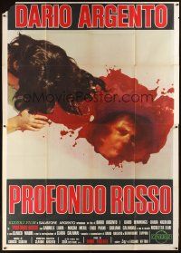 4s044 DEEP RED Italian 2p '77 Dario Argento, different art of killer reflection in pool of blood!