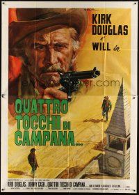 4s055 GUNFIGHT Italian 2p '71 different art of Kirk Douglas by Averardo Ciriello!