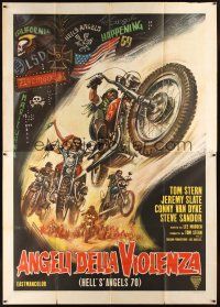 4s057 HELL'S ANGELS '69 Italian 2p '70 art of biker gang in the rumble that rocked Las Vegas!