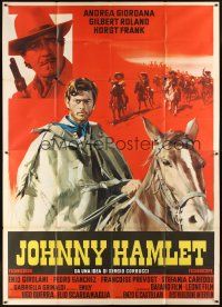 4s061 JOHNNY HAMLET Italian 2p '68 Gilbert Roland in William Shakespeare spaghetti western!
