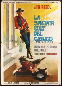4s083 RUTHLESS COLT OF THE GRINGO Italian 2p '66 cool spaghetti western art by Enrico De Seta!