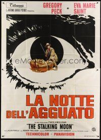 4s092 STALKING MOON Italian 2p '68 Gregory Peck, cool different eyeball artwork!