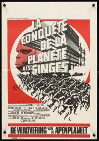 4t288 CONQUEST OF THE PLANET OF THE APES Belgian '72 Roddy McDowall, the revolt of the apes!