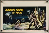 4t320 ROBINSON CRUSOE ON MARS Belgian '64 sci-fi art of Paul Mantee & his man Friday Victor Lundin
