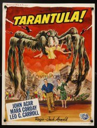 4t326 TARANTULA Belgian '55 Jack Arnold, art of town running from 100 foot high spider monster!