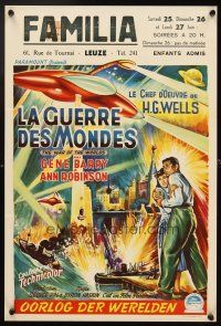 4t332 WAR OF THE WORLDS Belgian '53 H.G. Wells, George Pal, cool completely different art!
