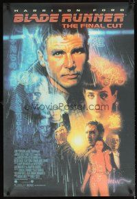4t144 BLADE RUNNER video 1sh R07 Ridley Scott sci-fi classic, art of Harrison Ford by Drew Struzan!