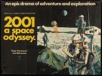4t335 2001: A SPACE ODYSSEY British quad '68 Stanley Kubrick, McCall art of astronauts on moon!