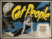 4t339 CAT PEOPLE British quad R50s Val Lewton, full-length sexy Simone Simon by black panther!