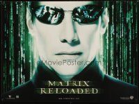 4t349 MATRIX RELOADED teaser British quad '03 cool close-up of Keanu Reeves as Neo!