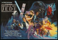 4t357 RETURN OF THE JEDI British quad '83 George Lucas classic, completely different art by Kirby!