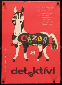 4t231 CEZAR A DETEKTIVI Czech 11x16 '67 wonderful Dudeska art of horse!