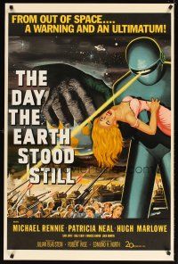 4t476 DAY THE EARTH STOOD STILL S2 recreation 1sh 2000s Robert Wise, art of Gort holding Neal!
