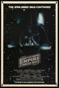 4t151 EMPIRE STRIKES BACK advance 1sh '80 George Lucas sci-fi classic, cool image of Darth Vader!