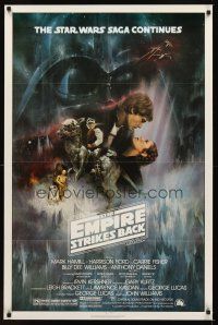 4t152 EMPIRE STRIKES BACK 1sh '80 George Lucas sci-fi classic, cool GWTW art by Kastel!