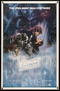 4t153 EMPIRE STRIKES BACK int'l 1sh '80 George Lucas sci-fi classic, cool GWTW art by Kastel!