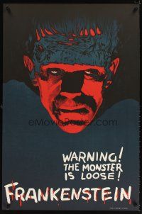 4t481 FRANKENSTEIN S2 recreation teaser 1sh 2000 close up art of Boris Karloff as the monster!