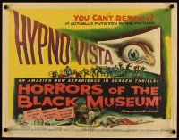 4t046 HORRORS OF THE BLACK MUSEUM 1/2sh '59 cool 3-D like Hypno-Vista artwork!