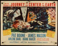 4t056 JOURNEY TO THE CENTER OF THE EARTH 1/2sh '59 Jules Verne, great sci-fi monster artwork!
