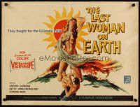 4t059 LAST WOMAN ON EARTH 1/2sh '60 ultra sexy artwork of near-naked girl & men fighting for her!