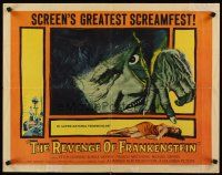 4t071 REVENGE OF FRANKENSTEIN 1/2sh '58 Peter Cushing in the greatest horrorama, cool monster art!