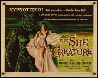 4t073 SHE-CREATURE w/COA 1/2sh '56 sexy Marla English, reincarnated as a monster from Hell!