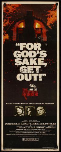 4t084 AMITYVILLE HORROR insert '79 great image of haunted house, for God's sake get out!