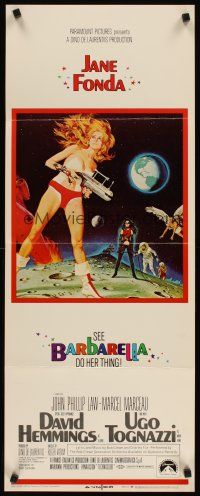 4t086 BARBARELLA insert '68 sexiest sci-fi art of Jane Fonda by Robert McGinnis, Roger Vadim!