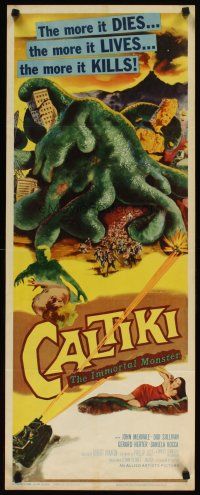4t093 CALTIKI THE IMMORTAL MONSTER insert '60 Caltiki - il monstro immortale, cool art of creature!