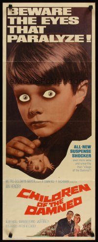 4t094 CHILDREN OF THE DAMNED insert '64 beware the creepy kid's eyes that paralyze!