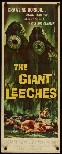 4t110 GIANT LEECHES insert '59 rising from depths of Hell to kill and conquer, great horror art!