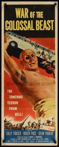 4t136 WAR OF THE COLOSSAL BEAST insert '58 art of the towering terror from Hell by Albert Kallis!
