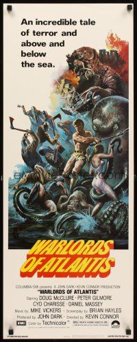 4t137 WARLORDS OF ATLANTIS insert '78 really cool fantasy artwork with monsters by Joseph Smith!