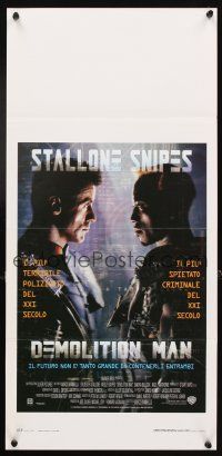 4t257 DEMOLITION MAN Italian locandina '93 Stallone as dangerous cop & criminal Wesley Snipes!