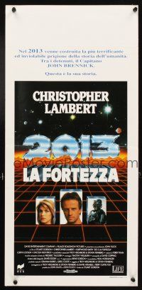 4t263 FORTRESS Italian locandina '93 cool image of Chistopher Lambert, welcome to the future!