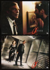 4t253 X-FILES set of 4 Italian photobustas '98 David Duchovny, Gillian Anderson, Landau, sci-fi!