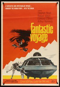 4t003 FANTASTIC VOYAGE special 26x38 '66 Raquel Welch journeys to the human brain!